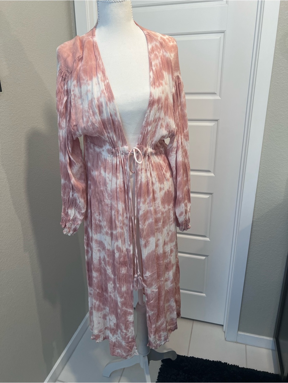 Boho Me Rose Pink & White Tie-Dye Swim Coverup